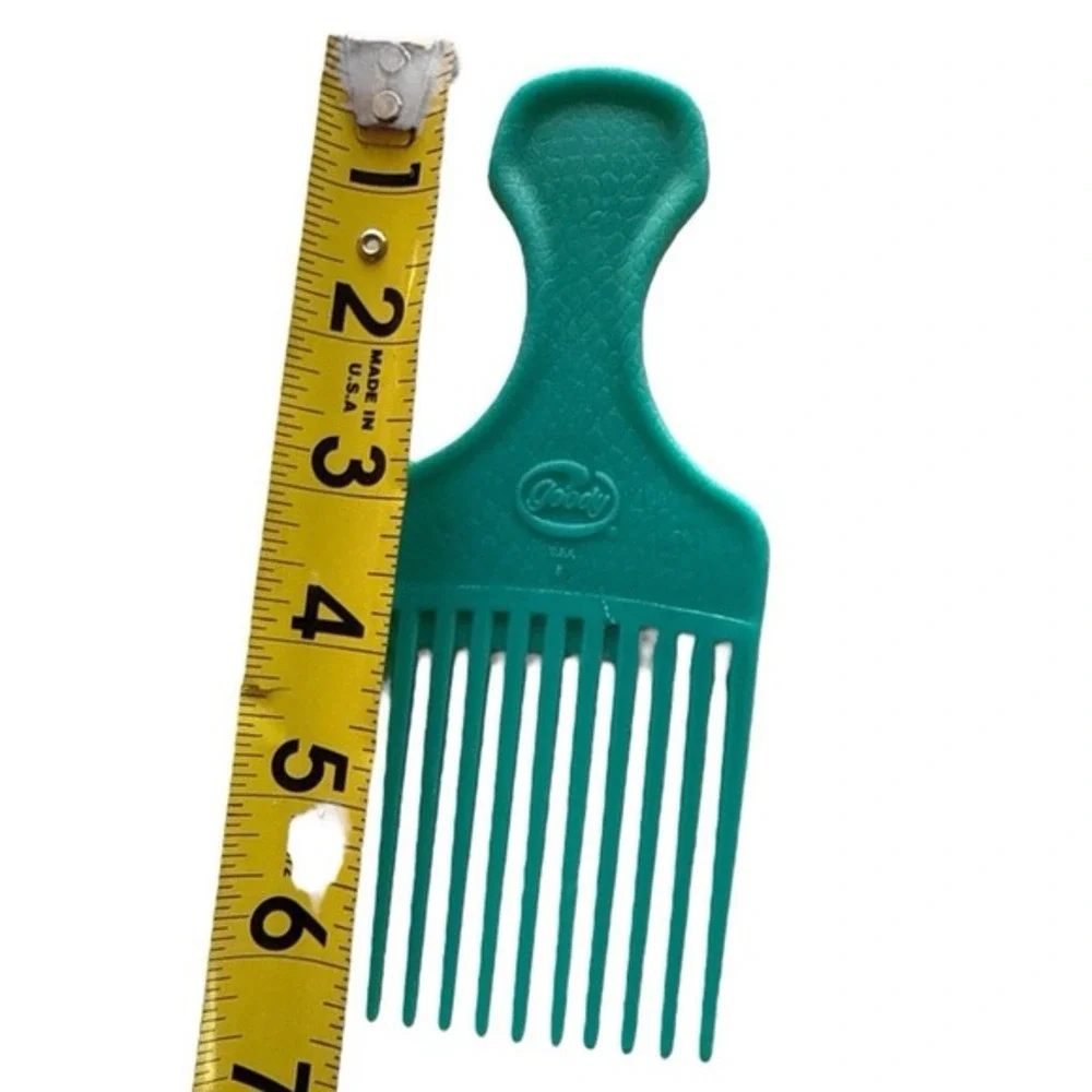 Vintage Goody USA Hair Pick Lift Plastic Croc Textured 6.5 In Teal‎